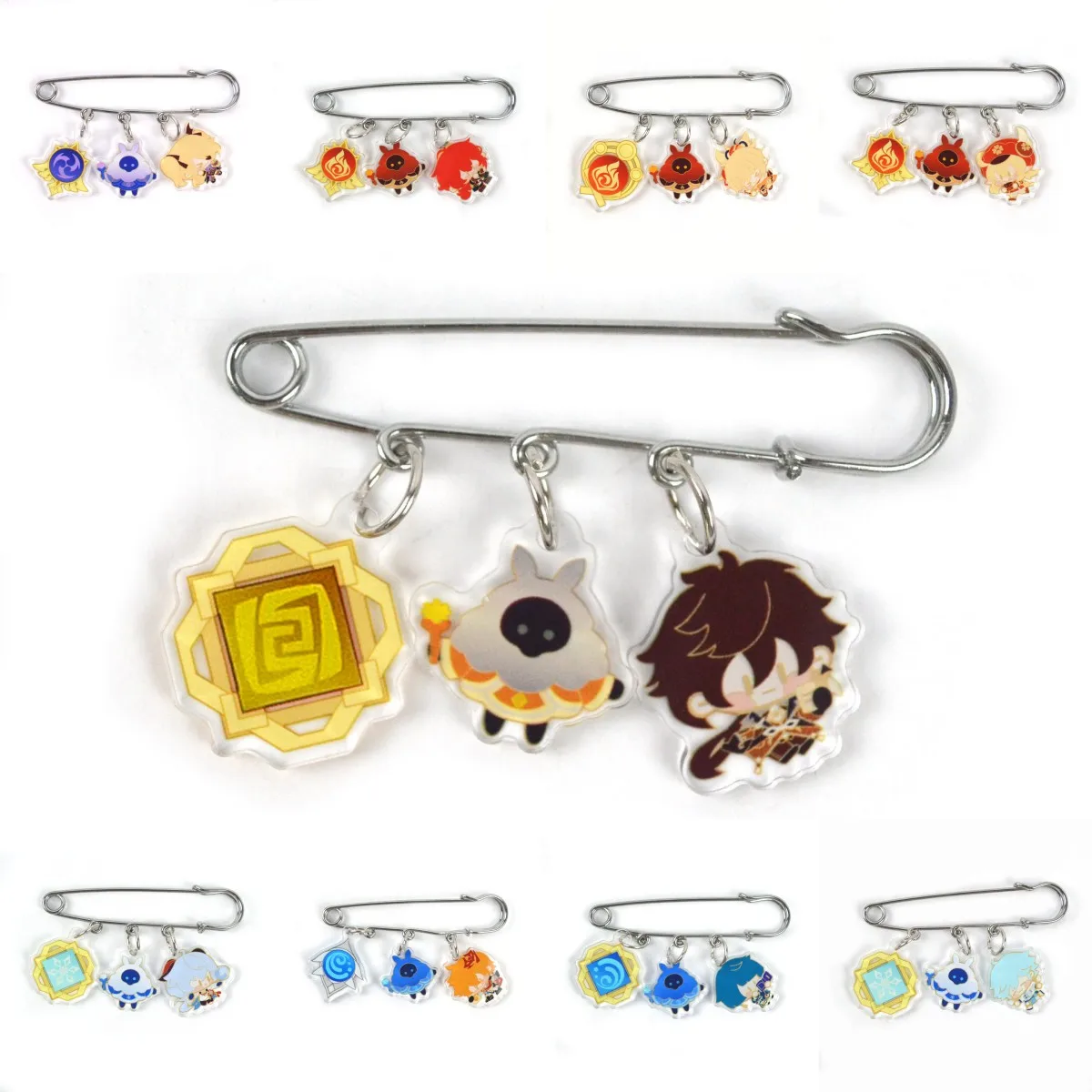 

Game Genshin Impact Brooches Zhongli Ganyu Anime Acrylic Badges for Men Lapel Pin Women Accessories Cute Bag Jewelry Pins Gifts