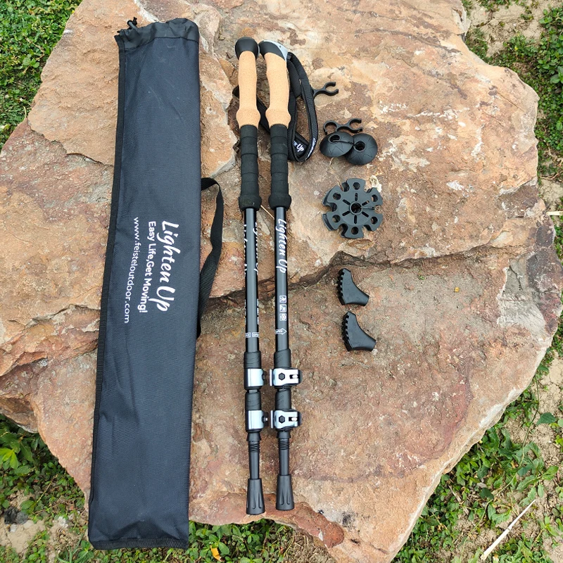

Climbing Stick 2pcs Trekking Poles Aluminum Alloy Telescopic Sticks Lightweight Walking Hiking Stick Camp Walking Stick 등산스틱