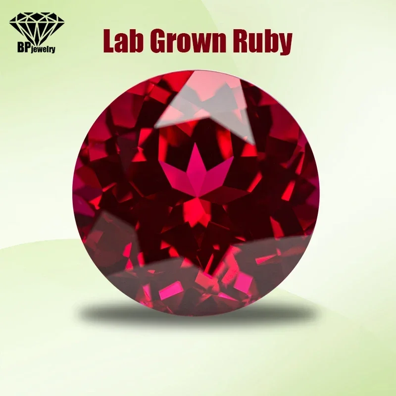 Лабораторная выращенная рубиновая круглая форма красного цвета очаровательная