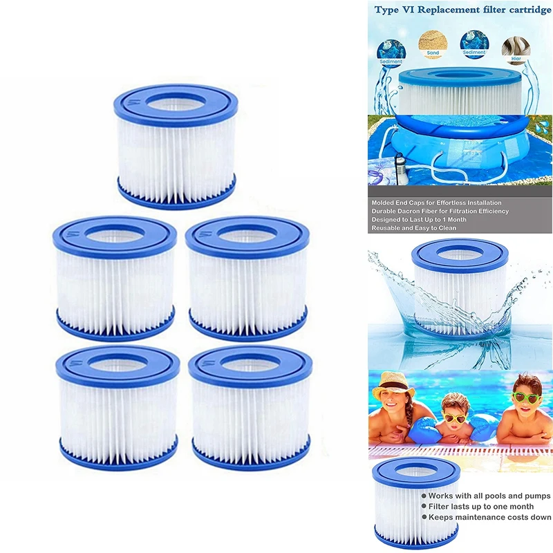 

Фильтр для бассейна для Bestway Spa, фильтр-картридж с насосом типа VI, фильтры для горячей ванны для Lay-Z-Spa Майами, Сменный фильтр