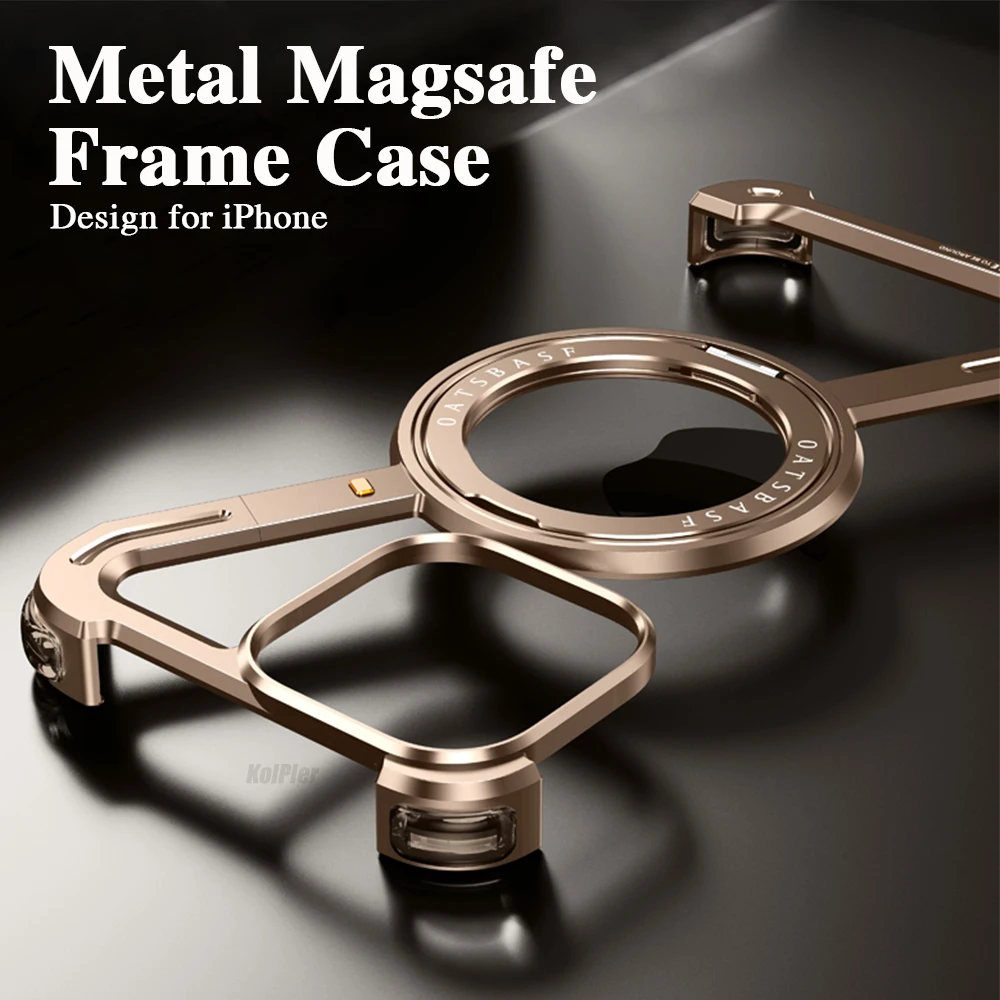Чехол для телефона из алюминиевого сплава iPhone 16 Pro Max магнитная подставка MagSafe