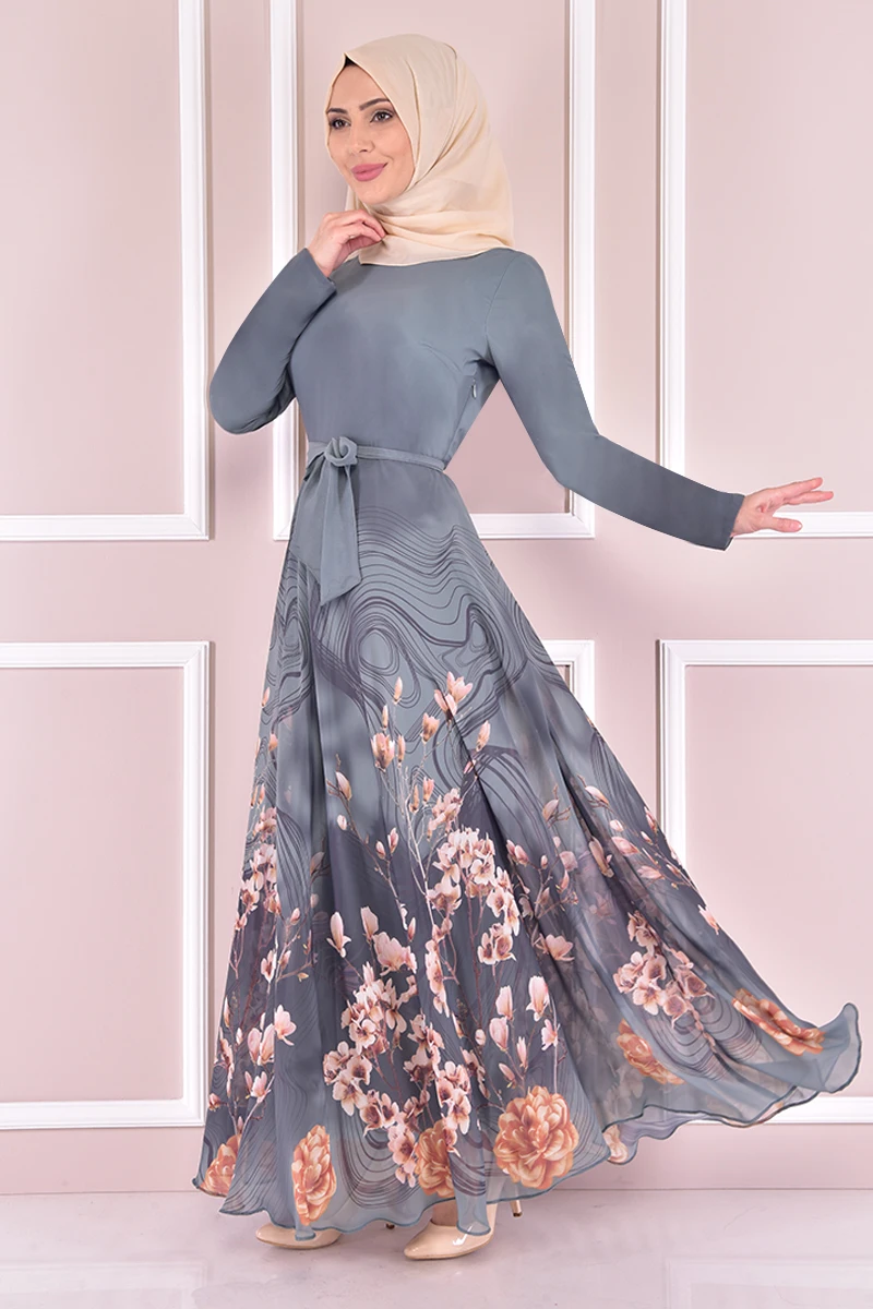 

Chiffon Dress Navy blue YGS6331