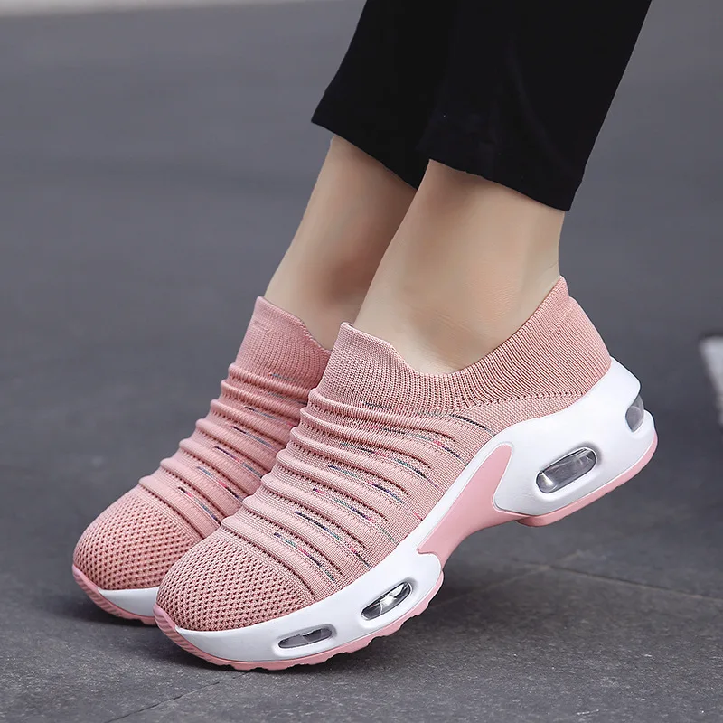 

Women Sneakers Fashion Breathable Mesh Casual Shoes Platform Sneakers Men Platform Slip-On Sneakers Walking Running Shoes