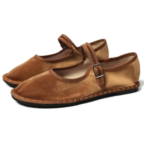 Бархатные балетки с с цветочным принтом, женские туфли Мэри Джейн ручной работы, легкая удобная женская обувь на мягкой подошве