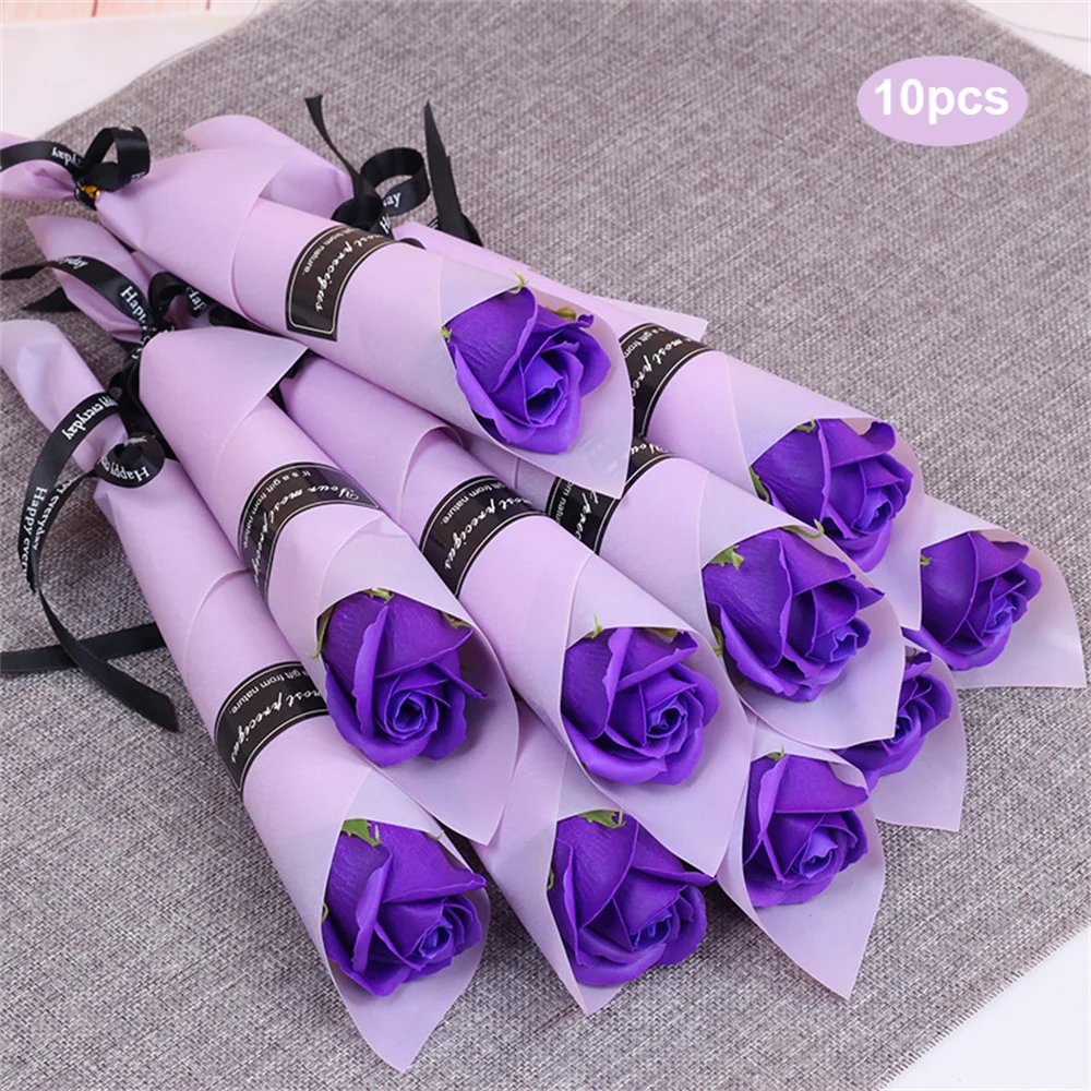 

Scented Fake Rose Floral Party Favors Mother's Day Wedding Gift For Guests Soap Rose Bouquet Holding Artificial Rose Flowers