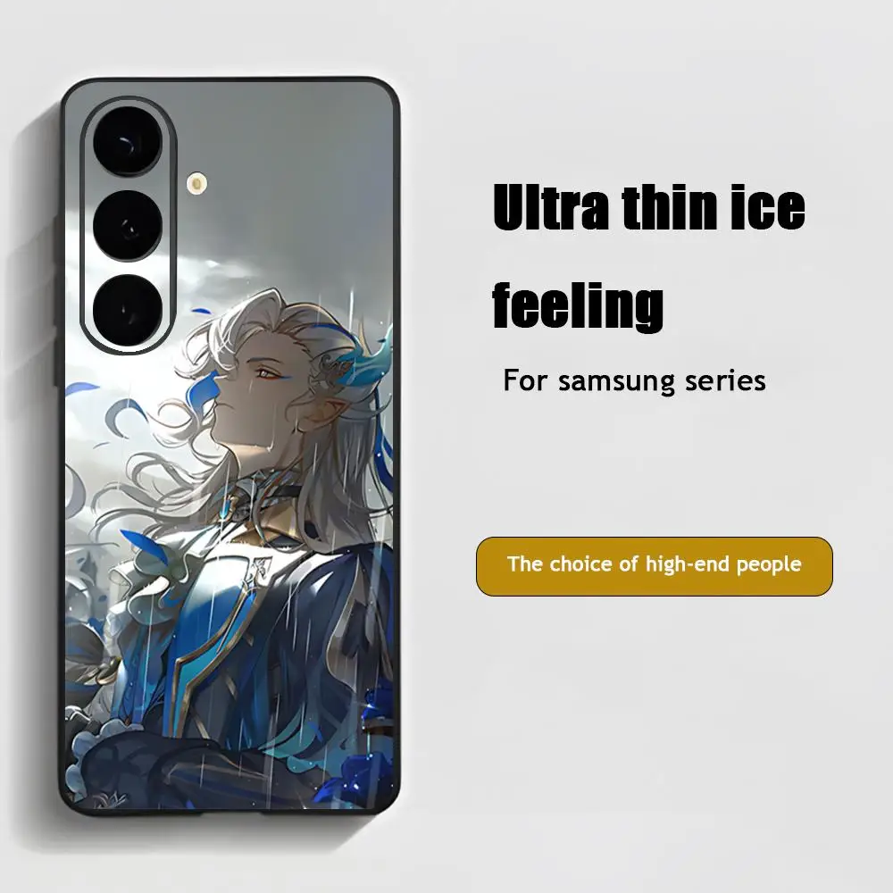 Фото Чехол для телефона Neuvillette Genshin Impact для Samsung Galaxy S26 S25 S24 S23 S22 S21 Plus Ultra Note20, мягкий, черный №2