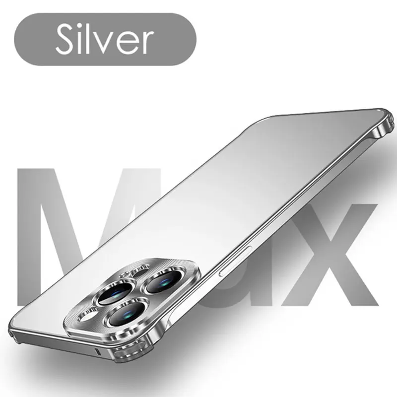 

Luxury Metal Original Phone Color Phone Case For iPhone 13 14 Pro Max Aluminum Lens Protection Shell Shockproof Frameless Cover