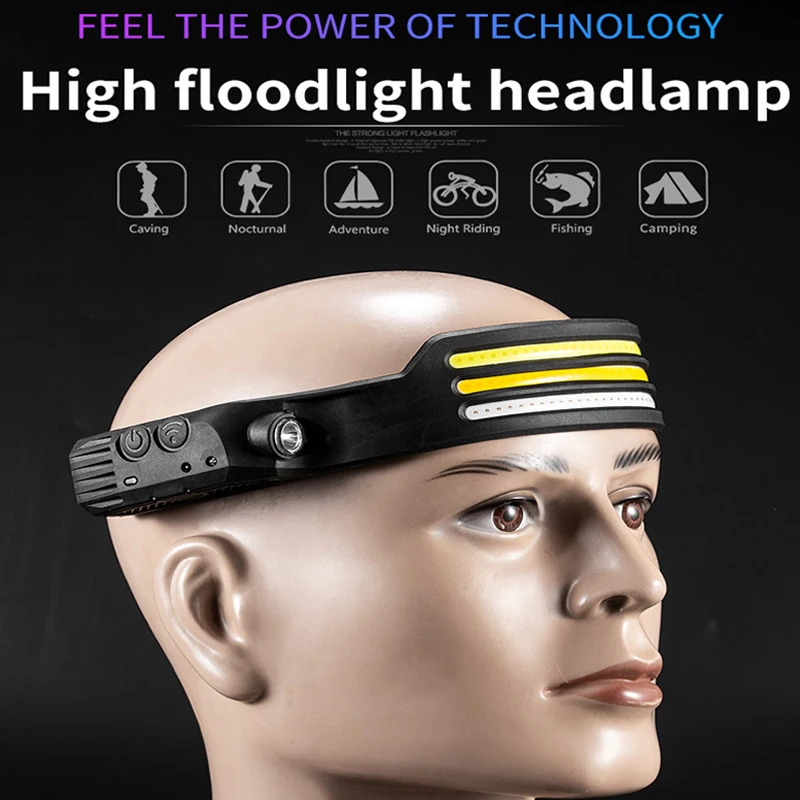Powerful IR Motion Sensor COB LED Headlamp Lightweight Floodlight USB Headlight Waterproof Head Lamp Rechargeable Light |