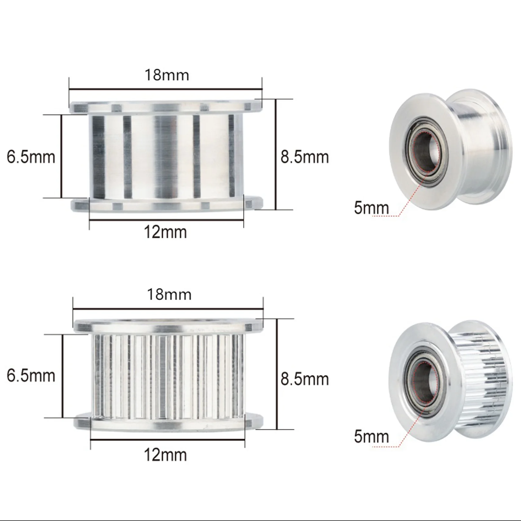 Направляющая для 3D-принтера GT2 20 зубьев синхронный шкив внутреннее отверстие 5 мм