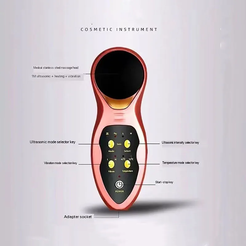 Ультразвуковой вибрационный массажер для очистки лица подтяжки кожи и против