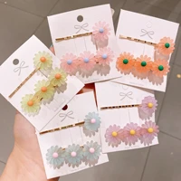 2pcs korean version of hyun ya with the same hairpin personality bangs side clip girl word clip small daisy hairpin headwear
