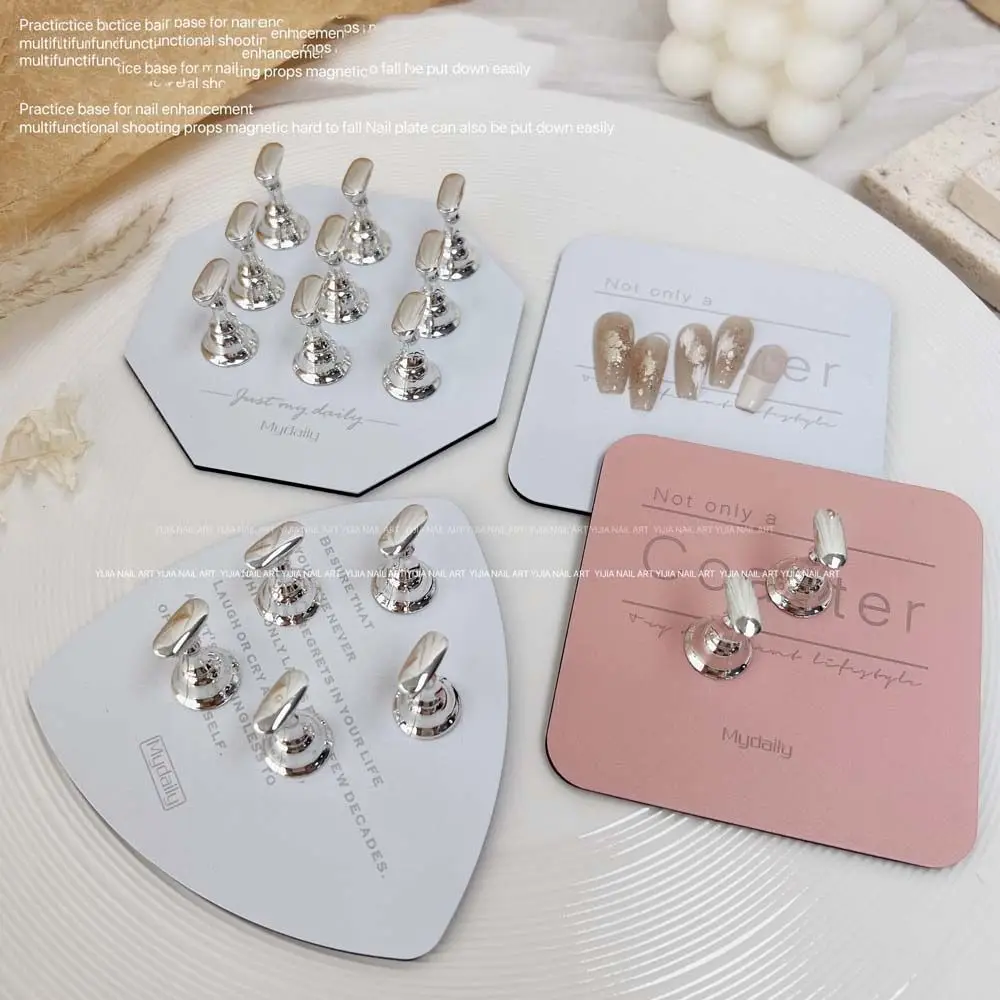 

Magnetic Nails Rest Nail Art DIY Practice Display Palette Round Hexagon False Nails Color Mixer Showing Shelf Board Tools
