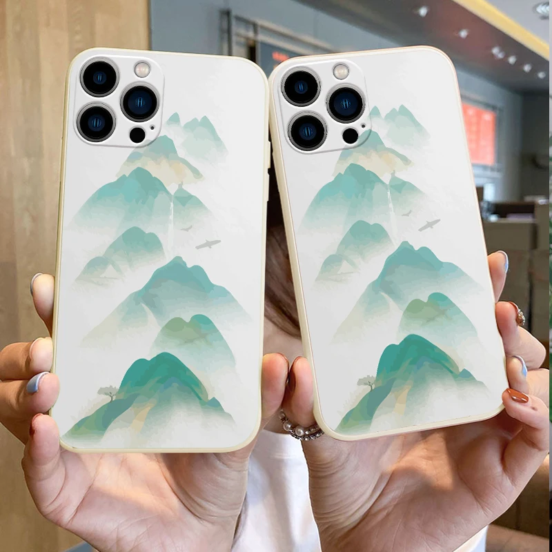 

NOHON Soft Casing For OPPO RENO 2 2F 3 4 Pro 5 PLUS 6 6Z ACE Z FIND X2 X3 chain mountains Anti-Drop Quality Back Cover