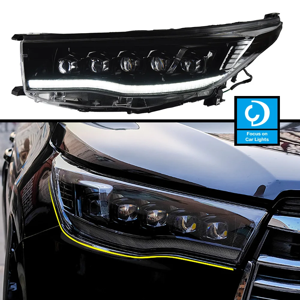 

Car Front Headlight For New Kluger 2015-2018 highlander Type LED HeadLamp Styling Dynamic Turn Signal Lens Automotive Accessorie