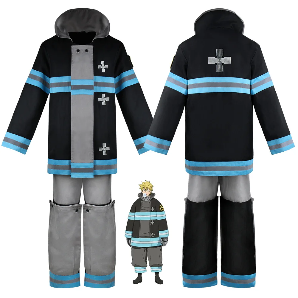 Shinra Kusakabe Costume Coat Pants Jackets Fire Force Cosplay Enen no Shouboutai Brigade Asa Boiru Uniform Men Boy