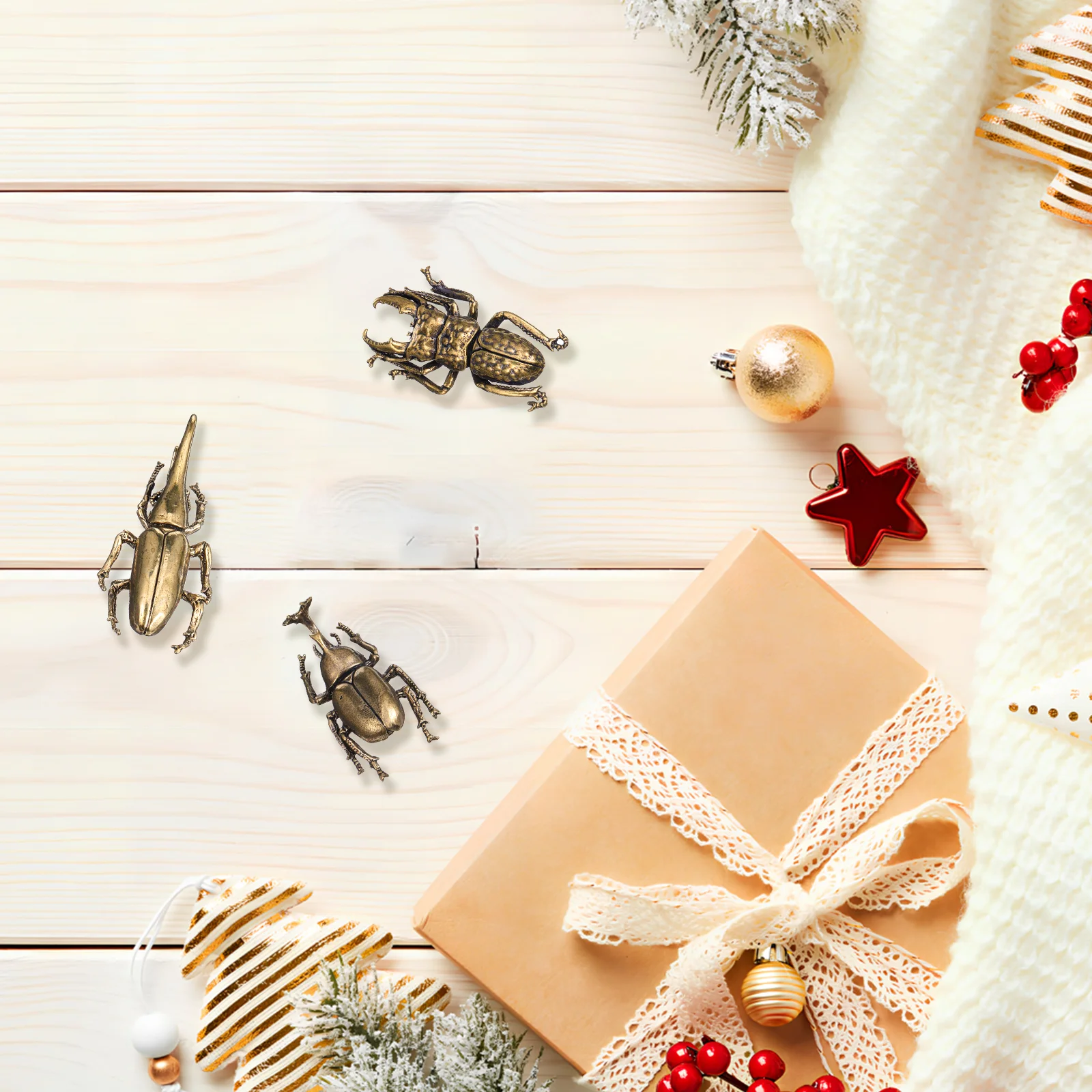 3 шт. Декор Единорог маленькие металлические украшения жук для дома фигурки