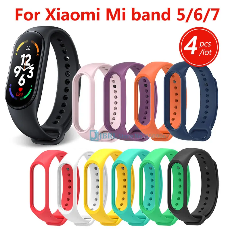 

Ремешок силиконовый для Xiaomi Mi Band 7 6 5, сменный спортивный мягкий браслет для MiBand 5 6 7, аксессуары для умных часов