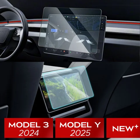 Защитная пленка из закаленного стекла для нового Tesla Model Y Launch 2025 Model 3 Highland 2024, защитная пленка центрального управления заднем рядом
