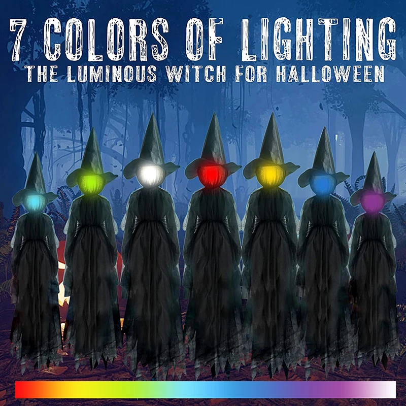 

1-3 шт. украшения на Хэллоуин наружные светильник шие светящиеся визжащие ведьмы вечеринки садовые светящиеся ведьмы голова страшные призра...