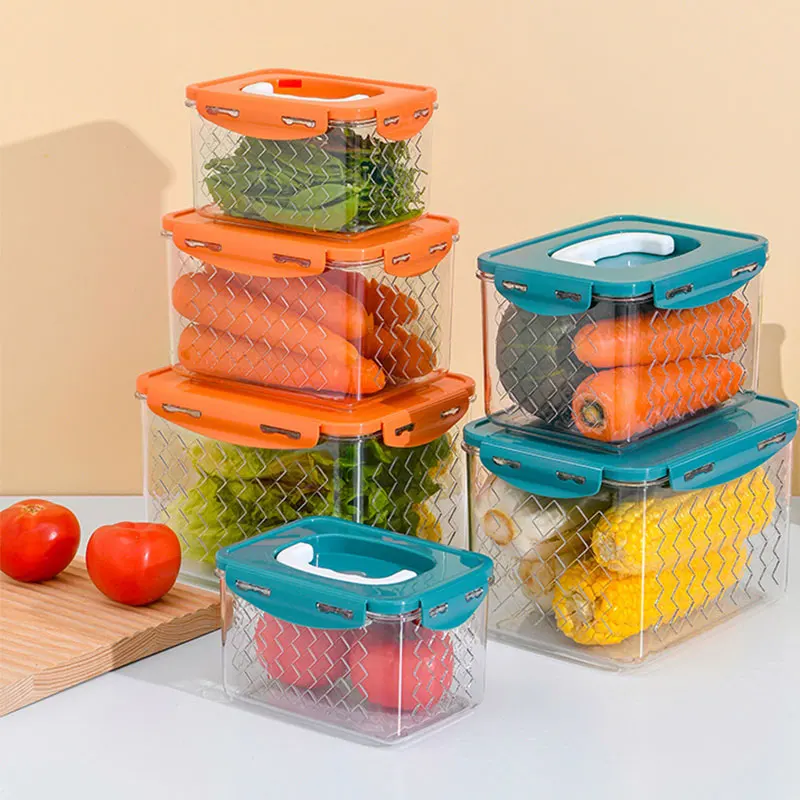 

Контейнер для хранения в холодильнике, Кухонный Контейнер для пищевых продуктов, прозрачный бытовой пластиковый контейнер для хранения с р...