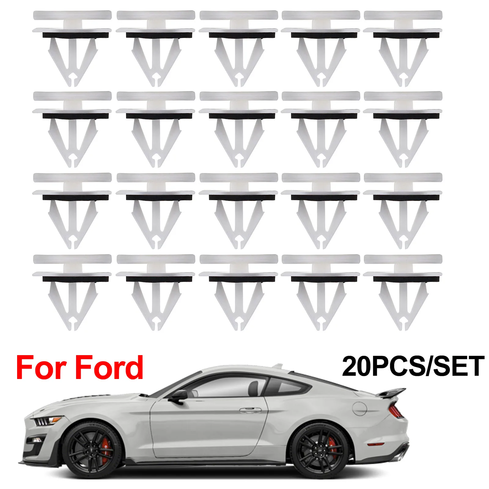 

20x для Ford Fiesta Kuga S-max Escape Edge Ecosport F150 Mustang расклешенная боковая юбка, порог, дверная рокерная панель, молдинговые зажимы, заклепки