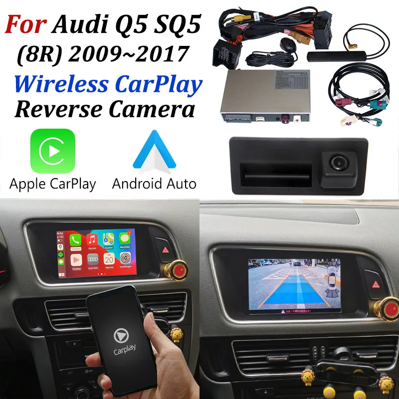

Беспроводное Автомобильное Зеркало Apple CarPlay для Audi Q5 SQ5 8R 2009 ~ 2017, автомобильное зеркало с поддержкой HD, передняя и задняя парковочная камера