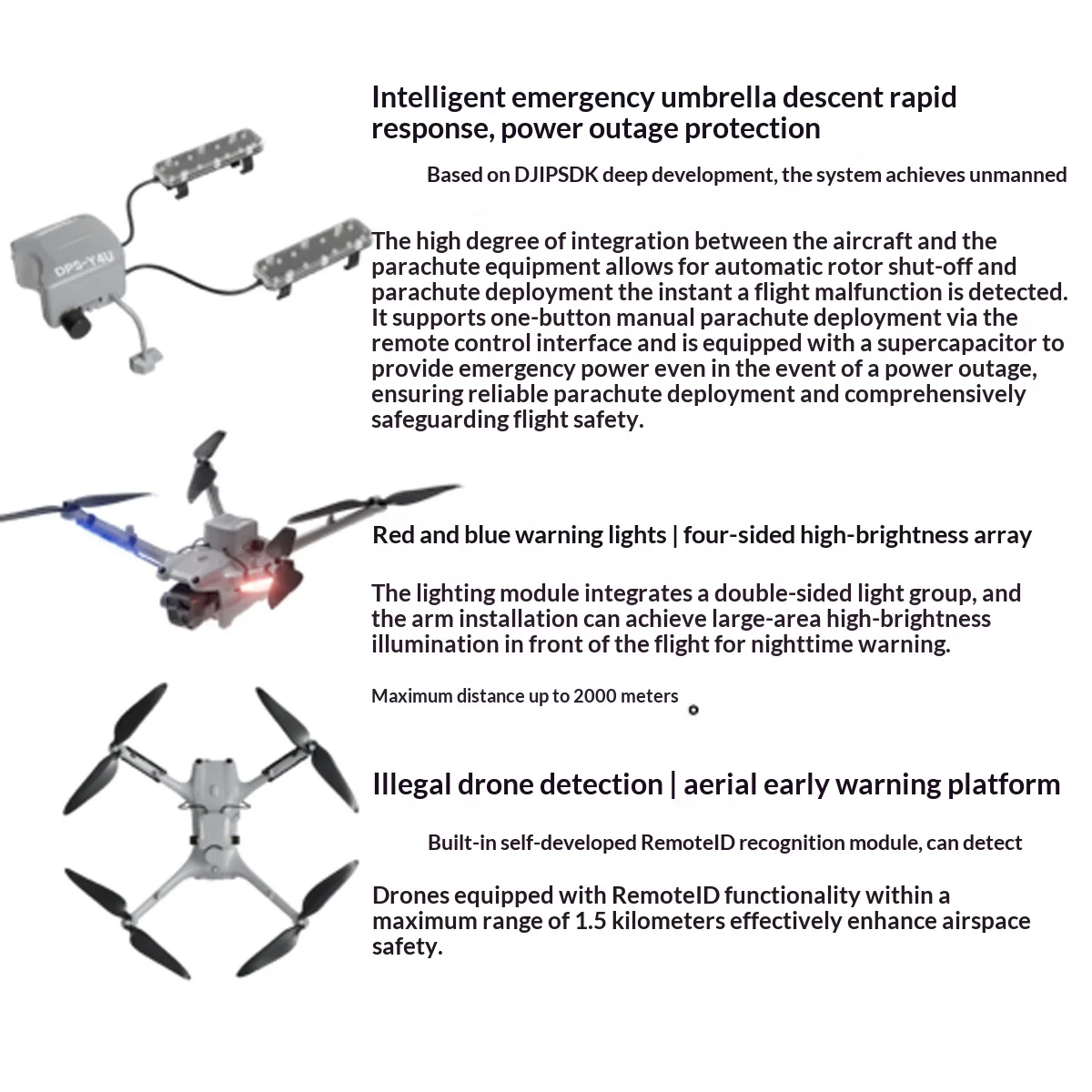 Фото Интеллектуальная система сброса груза XAERO DPS-Y4U для DJI Matrice 4D/Mavic 3D – автоматический свободный спуск, RemoteID, RGBW-подсветка, PSDK №3