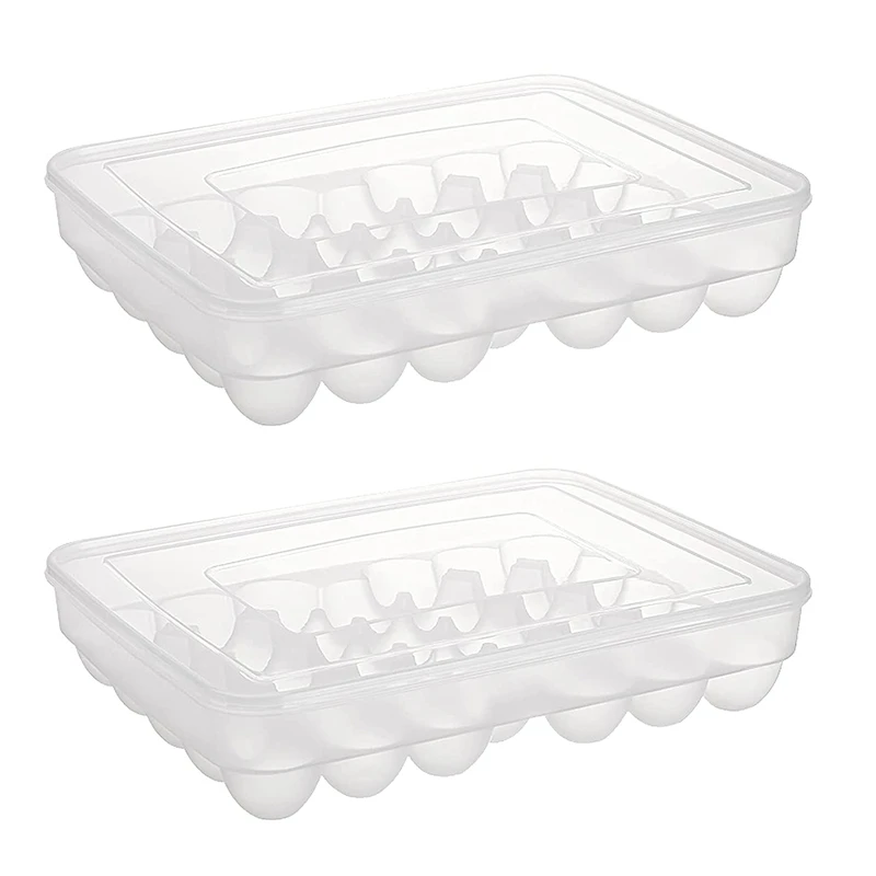 

Refrigerator Egg Rack 68 Grid Malicious Egg Tray Rack Stackable Egg Container With Lid 34 Egg Boxes (2 Pieces)