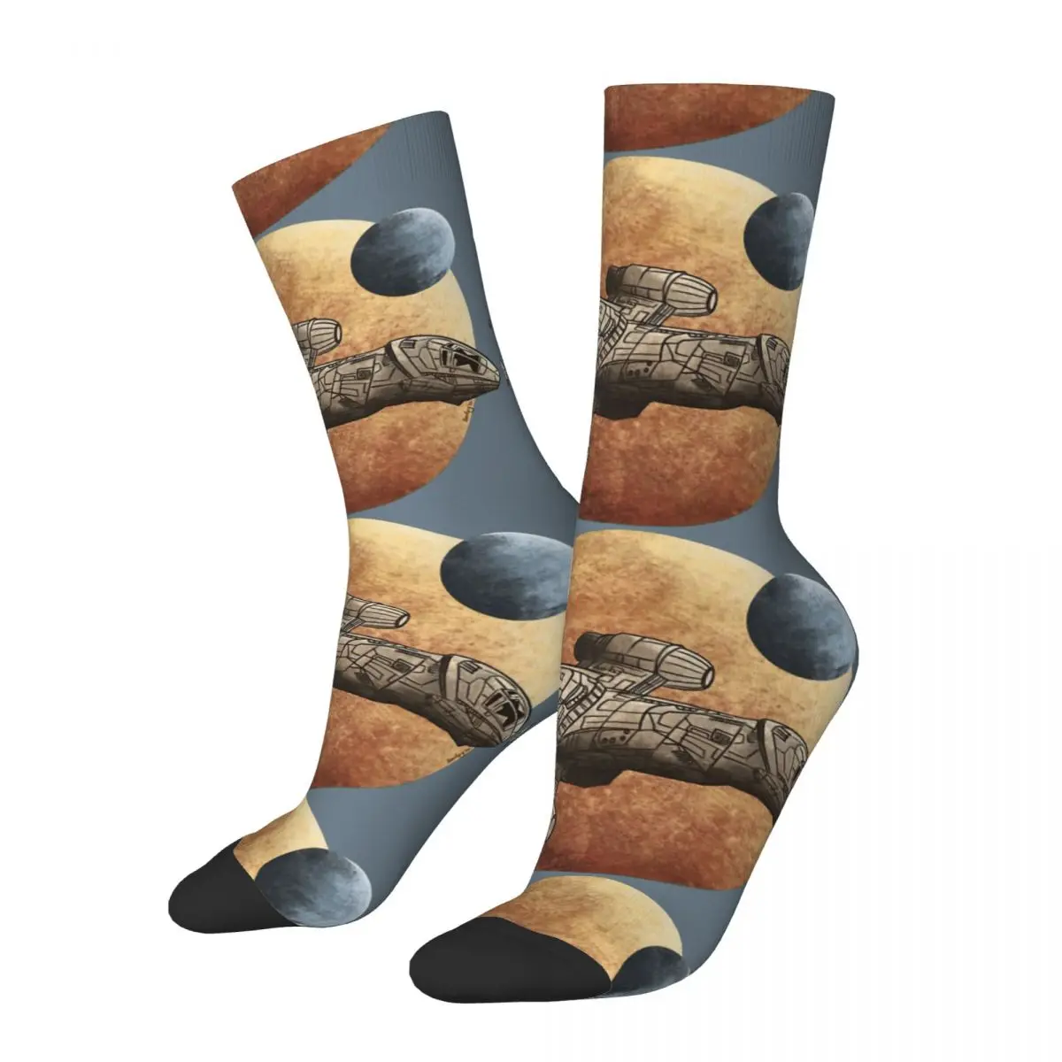 

Happy Men's Compression Socks Browncoat For Life Vintage Firefly Spaceship Science Fiction TV Series Street Pattern Crew Sock