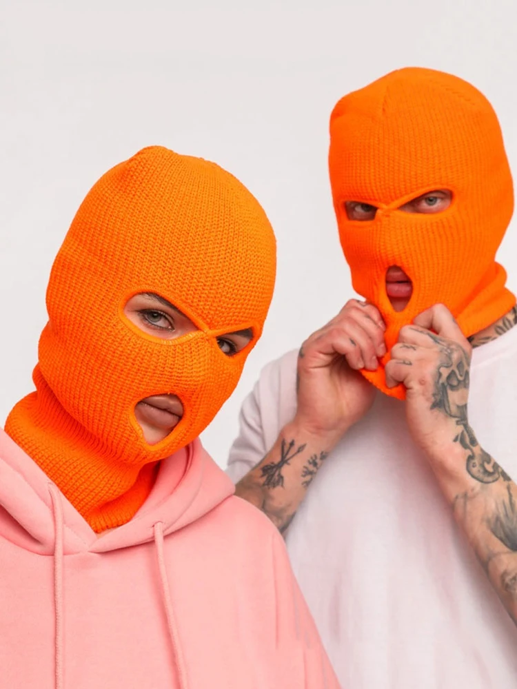 

YSDNCHI Unisex Ski Mask Men Winter Hat Women Adult Full Face Three Hole Head Hood Sew Knitted Skullies Acrylic Outdoor Warm