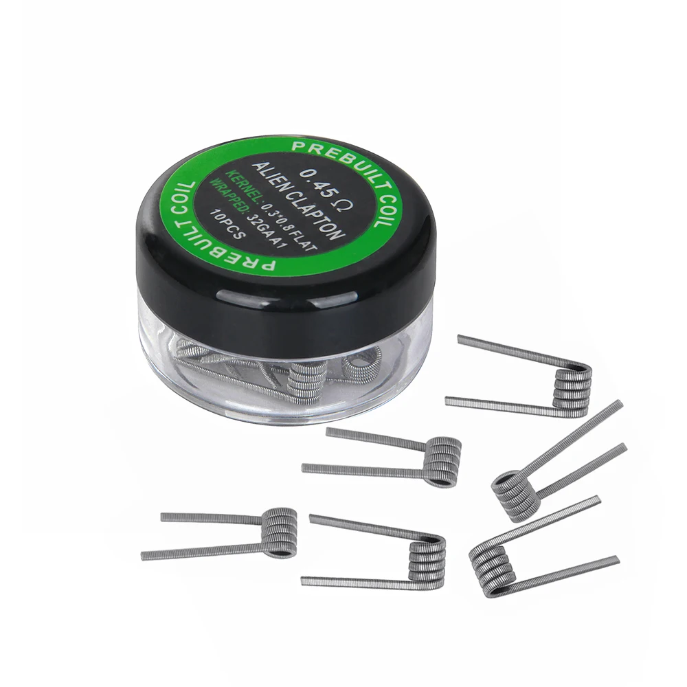 

10Pcs/box Twisted Fused Hive Clapton Coils Premade Wrap Alien Mix Twisted Quad Tiger Heating Resistance Rta Rda Coil Cotton Tank