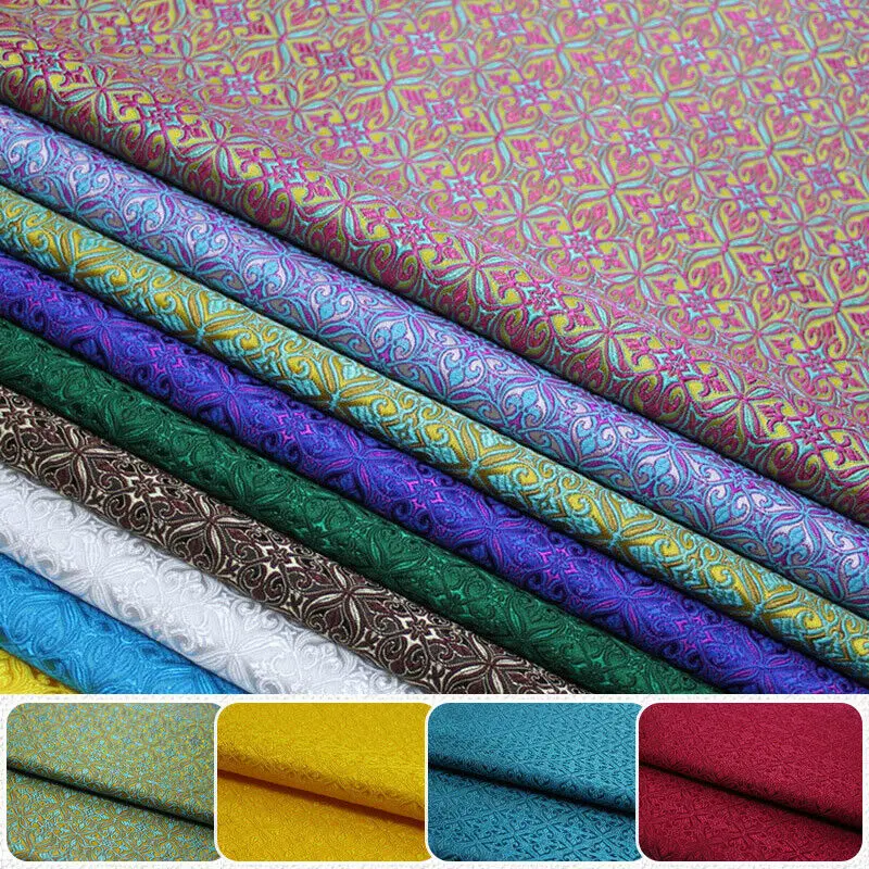 Фото Шелковая жаккардовая ткань Brocade Spinning 1/2M для китайских платьев чонсам, детской одежды, монгольских халатов, ткань для шитья своими руками №5