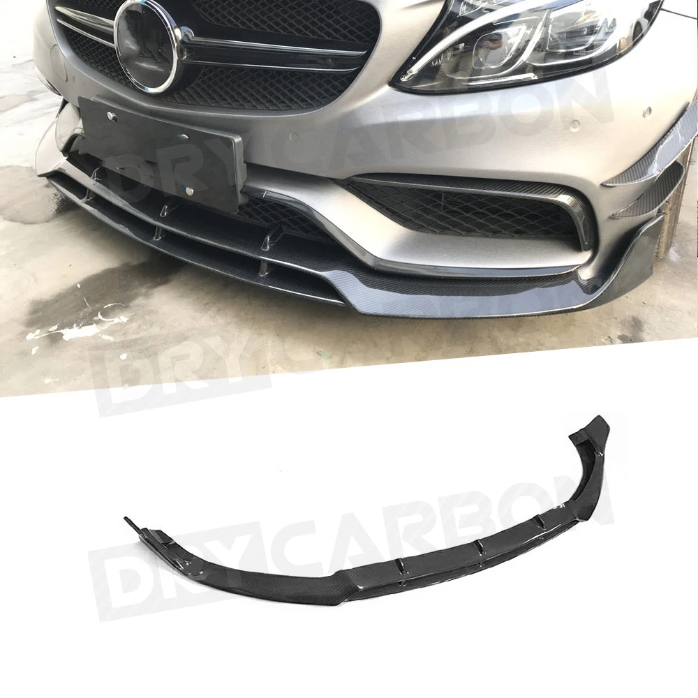

C Class Carbon Fiber Front Bumper Lip Spoiler For Mercedes Benz W205 C63 AMG C180 C200 C260 2015 2016 2017 Splitters Car Styling