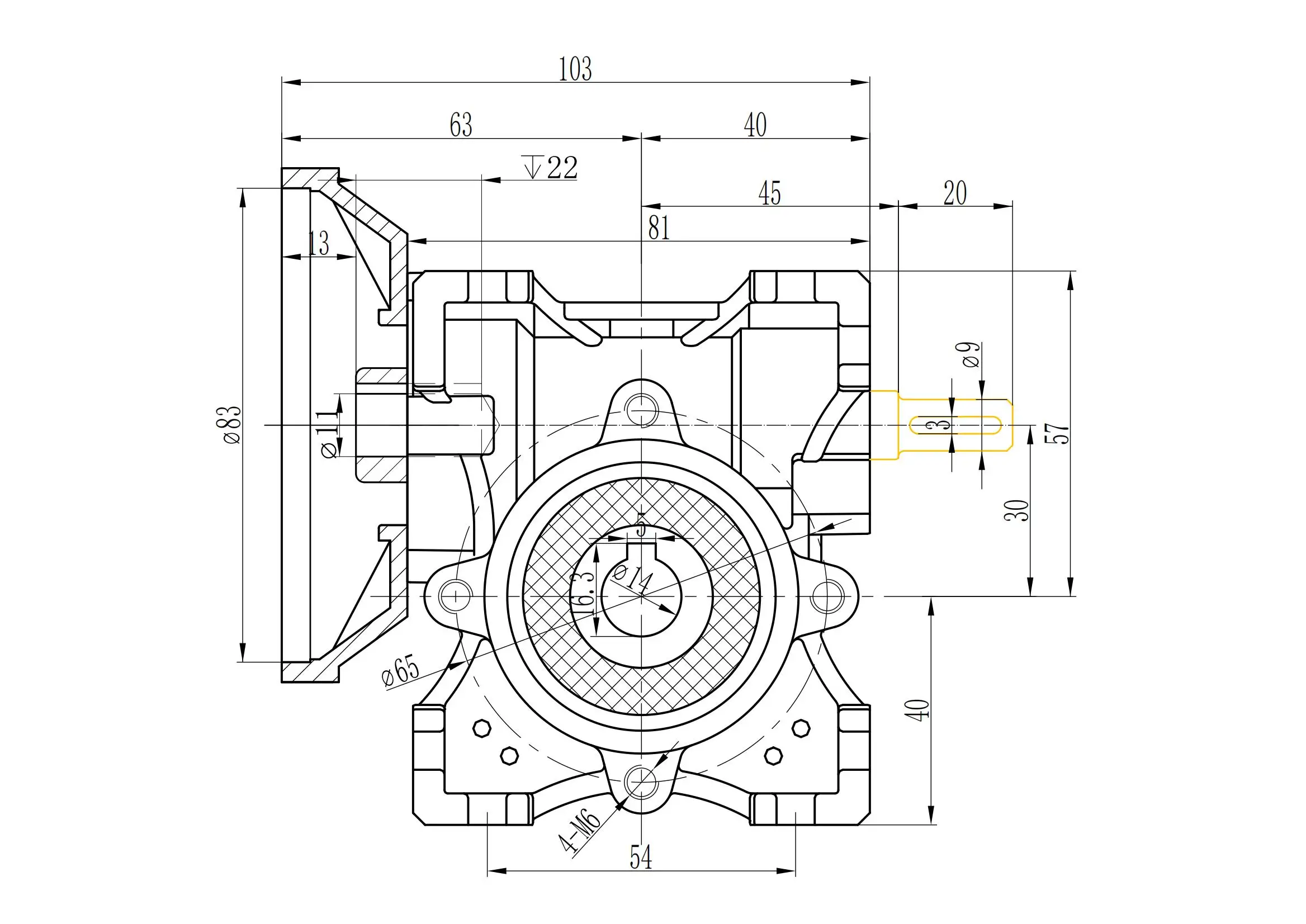 CHENYUE червячная коробка передач CYRW30-VS вход 9/11 мм Выход 14 соотношение 5:1/80:1