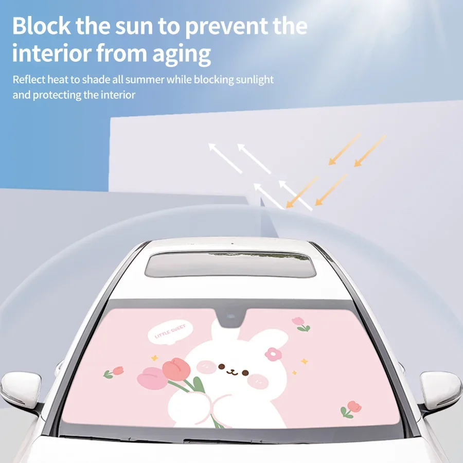 Автомобильный летний зонт от солнца с защитой высоких температур милый