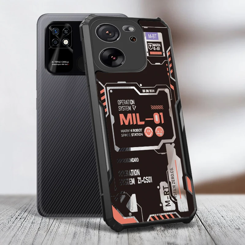 Для Xiaomi 14T Pro 13T 12T 11T 10T Lite 9T Прозрачный чехол для предотвращения падения с узором No