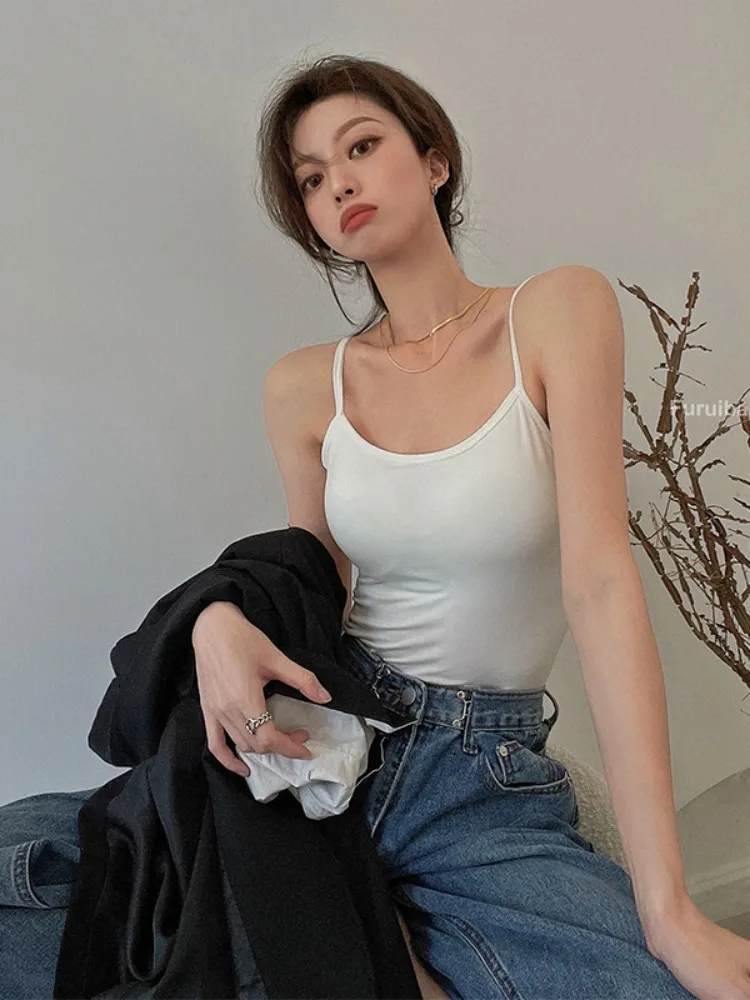 

5colors korean style camisole women Sexy Soild Bra Short tank top female summer 2023 sleeveless slim crop tops womens(K01)