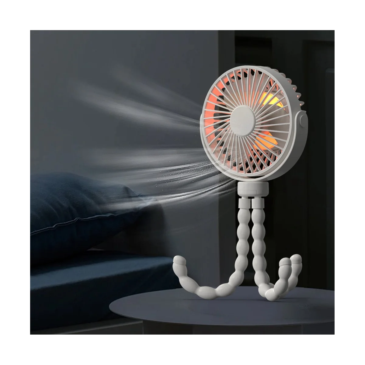 

Portable Stroller Fan Hand USB Electric Fan Small Folding Rechargeable Fans Mini Silent Table Fan for Baby Outdoor -A