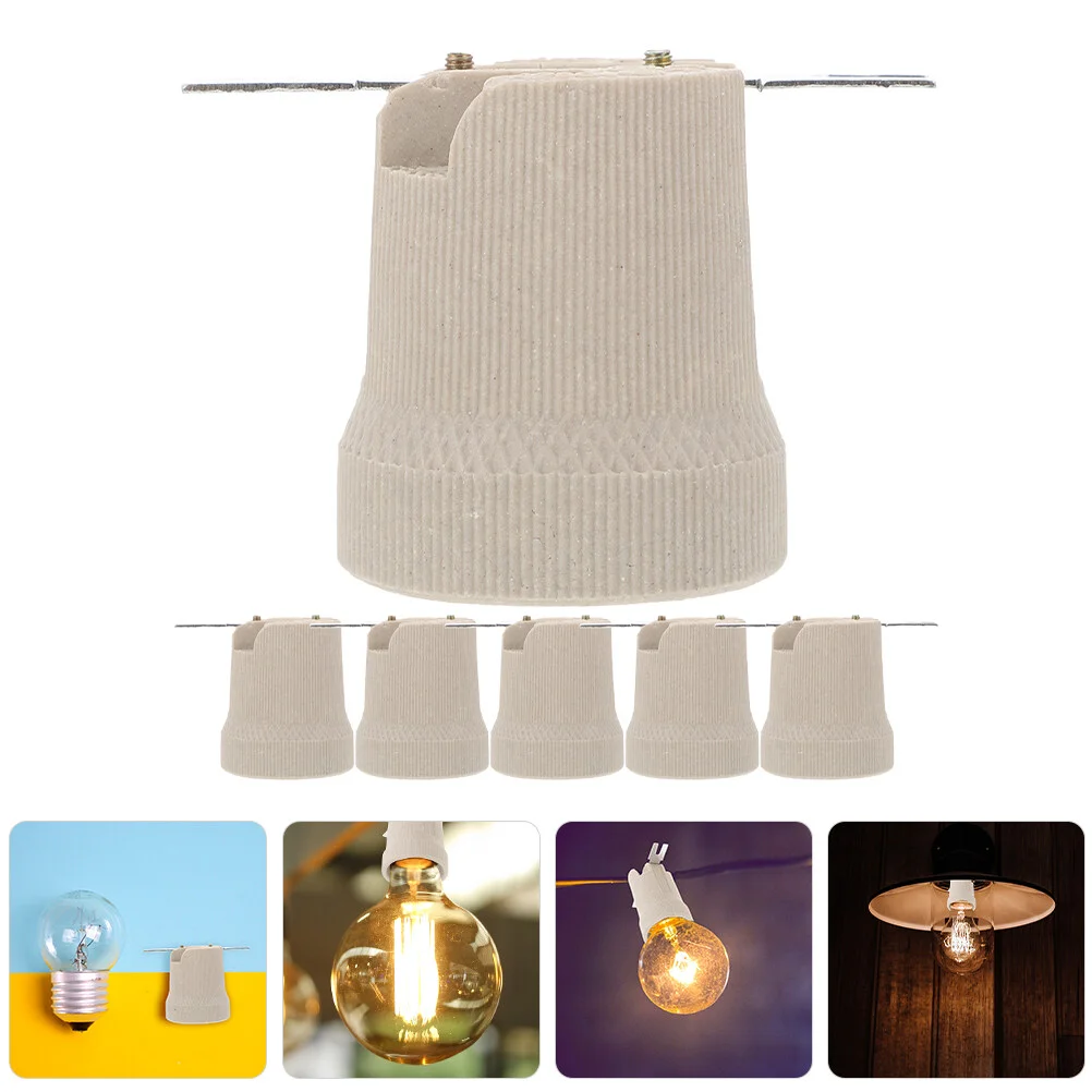 

6 Pcs Chandelier Lamp Parts For Making Lamps E27 Screw Bulb Holder Parts Pendant Light Base Knob Copper Bulbs