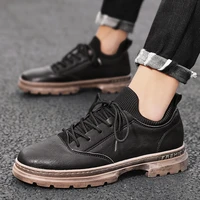 mens genuine leather shoess laceup comfortable casual men shoes british business leather shoes fashion men sneakers martin boot