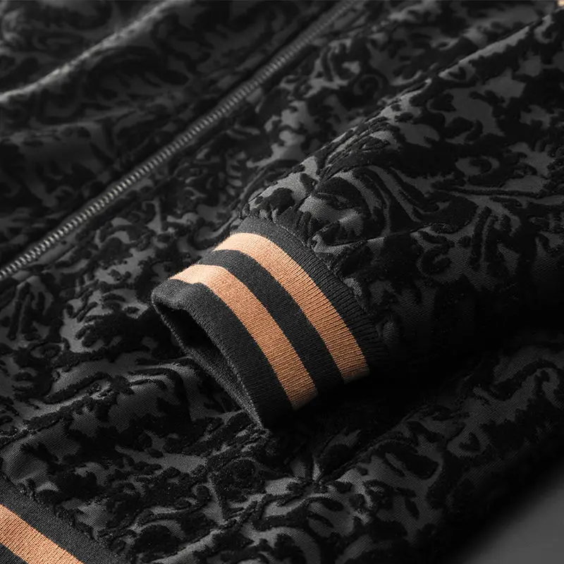 High quality men's cardigan sweater suit jacquard embroidery bird casual sports baseball suit fashion men's autumn set