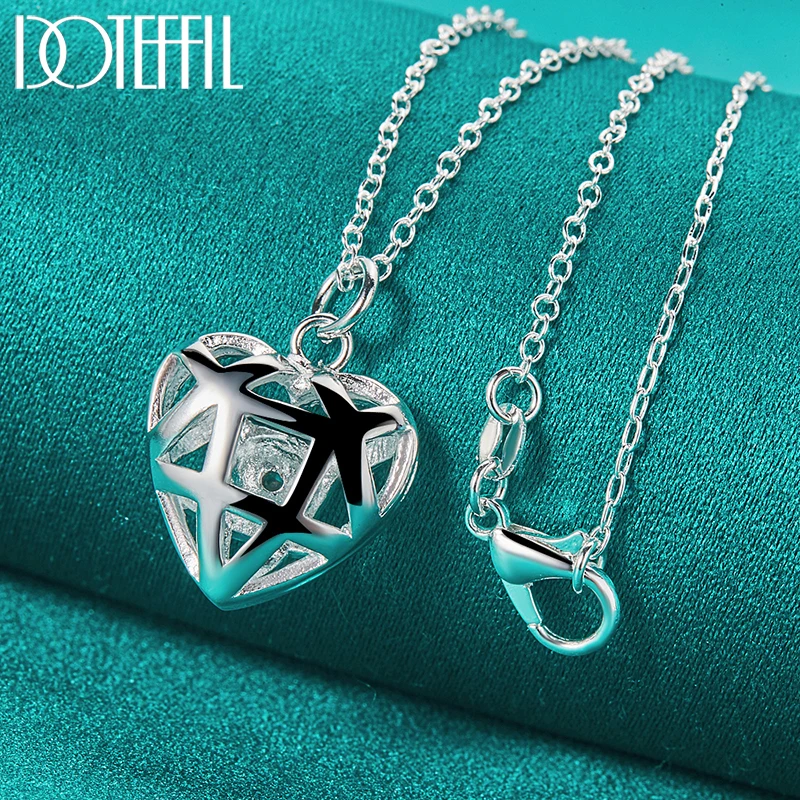 Ожерелье DOTEFFIL из стерлингового серебра 925 пробы с кулоном в виде сердца циркония