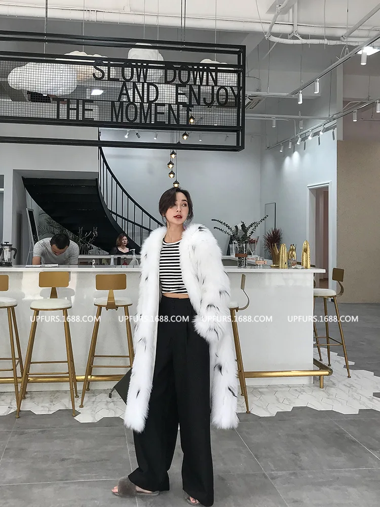 New Fashion  Real Fox  Fur Coat With Luxury Genuine Knitted  Fox Fur Hood  Jacket Factory Wholesale OEM