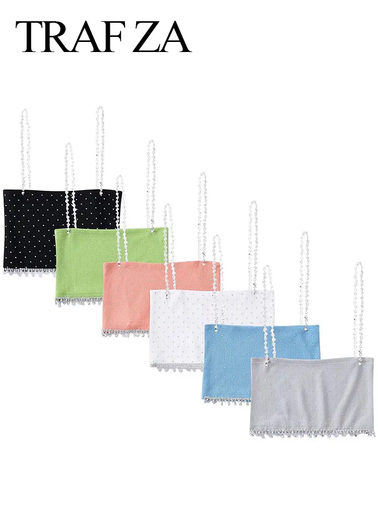 

Ультракороткие Модные женские Стропы TRAF ZA, 6 цветов s, однотонные элегантные стропы с кисточками, женские топы-слинги