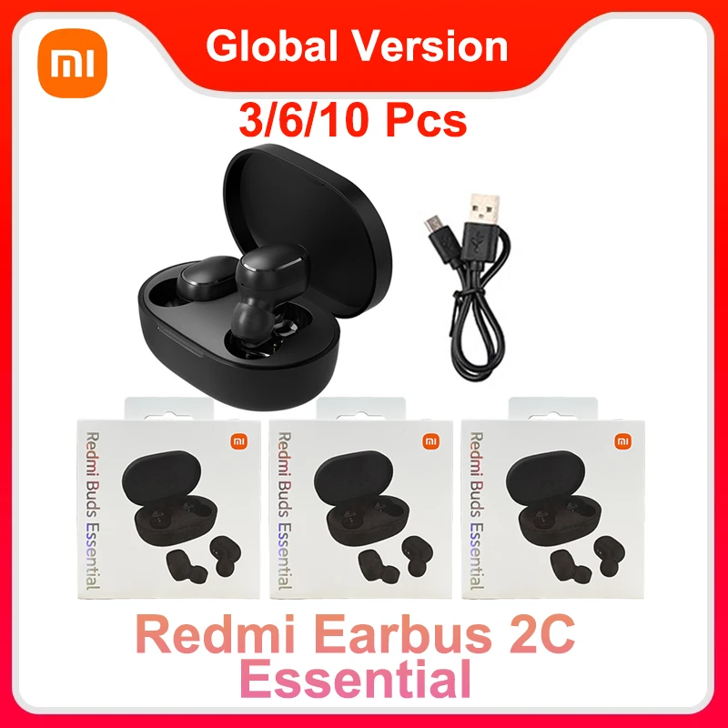 

3/6/10 Pcs Xiaomi Redmi Earbuds 2C Essential True Wireless Earphones Bluetooth Headphones Global Version AirDots Phone Call