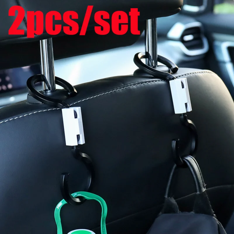 

2pcs Car Seat Backrest Storage Hooks Multi-functional Adjustable Hooks Back Seat Detachable Storage Auto Finishing Accessories