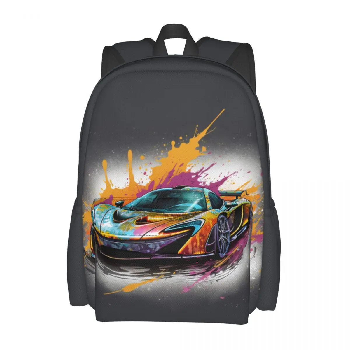 

Powerful Sports Car Backpack Grafitti Psychadelic Women Polyester College Backpacks Big Streetwear High School Bags Rucksack