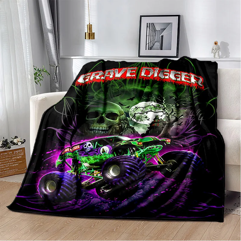 

3D Monster Jam Monster Truck Cartoon Blanket,Soft Throw Blanket for Home Bedroom Bed Sofa Picnic Travel Office Cover Blanket Kid