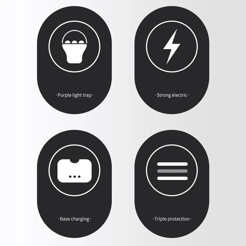 

Bug Racket 5W LED Rechargeable Fly Racket Light Electric Pest Insect Control Device 6LED Gray