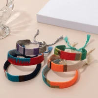 2022 new braided european and american fashion bohemian can be personalized logo woven alphabet ribbon bracelet womens bracelet